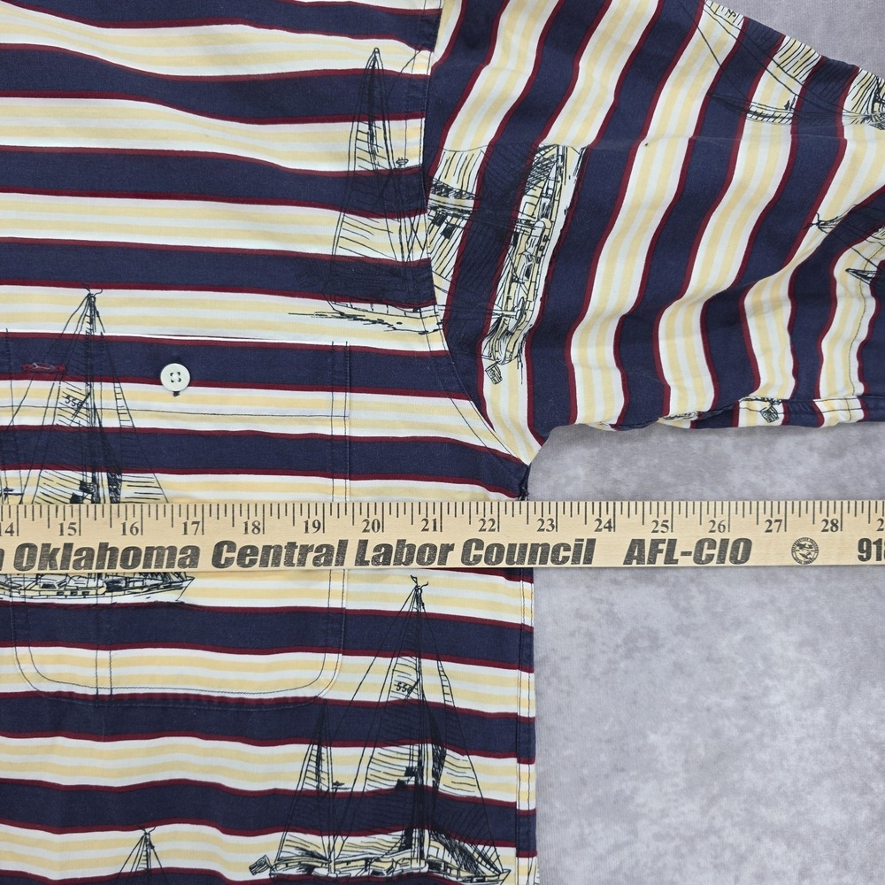 Vintage Hawaiian Shirt Salty Dog Gant M Striped Nautical Sailboat Imperial USA - Picture 9 of 9
